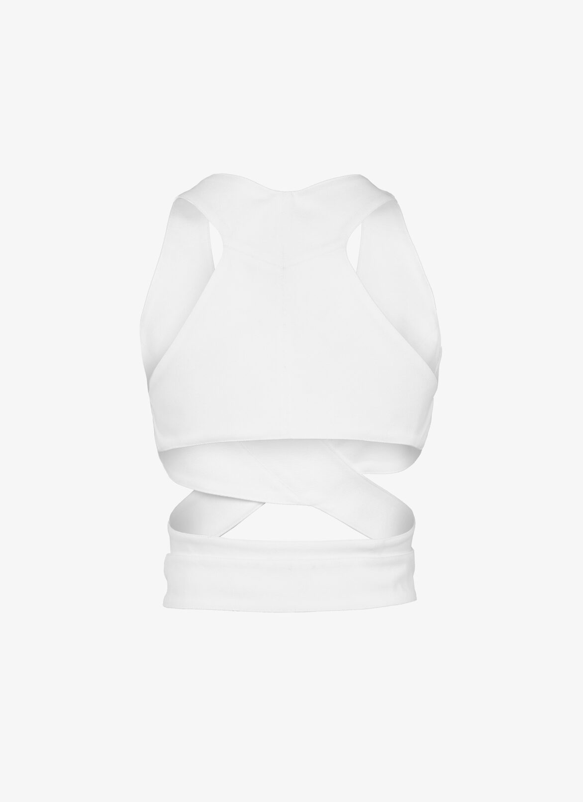Edition 1984 The Criss Cross Brassière in summer gabardine ALAÏA WHITE EDITION 1984 THE CRISS CROSS BRASSIÈRE IN SUMMER GABARDINE